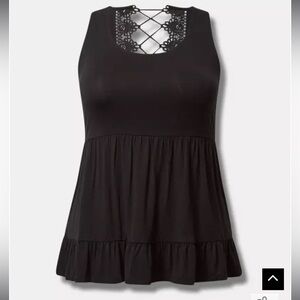 NWT Torrid Super Soft Lace Up Back Swing Babydoll Tank